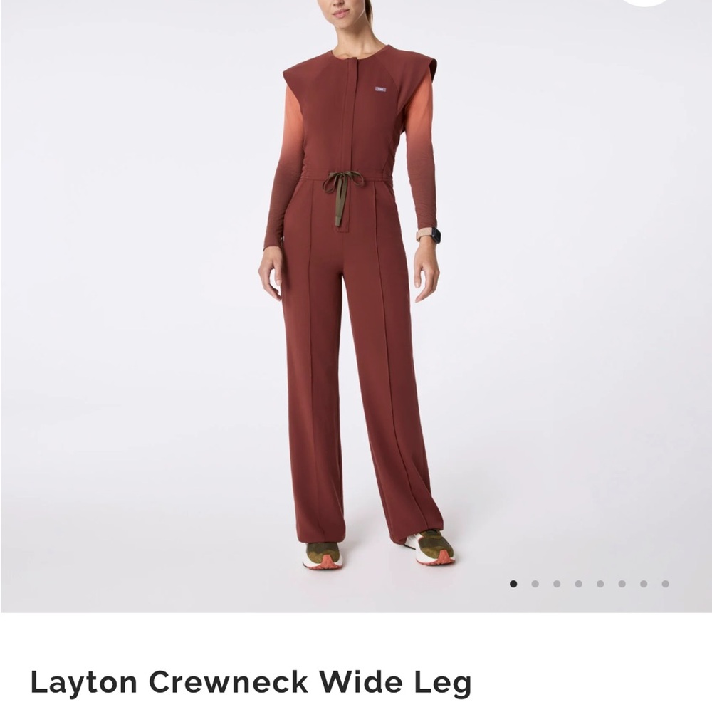 Small Figs Crewneck Wide Leg Jumpsuit - Brown: NEW!
